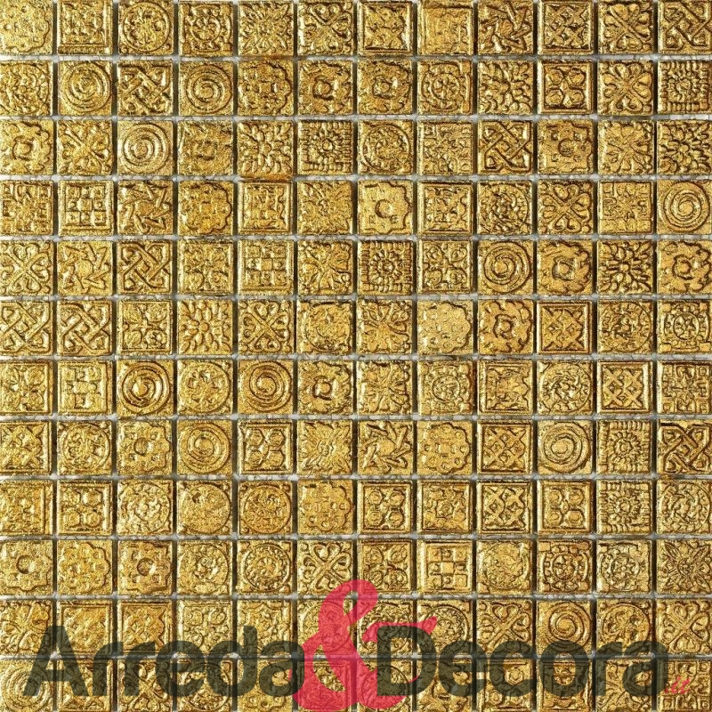 mosaico in gress porcellanato effetto oro KARAT dune 1