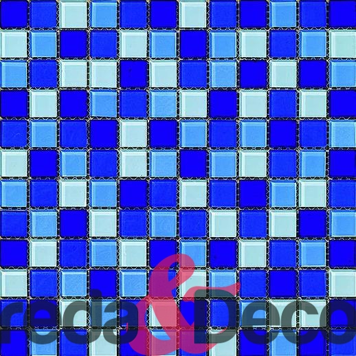 mosaico in vetro malla cristal azul brillo