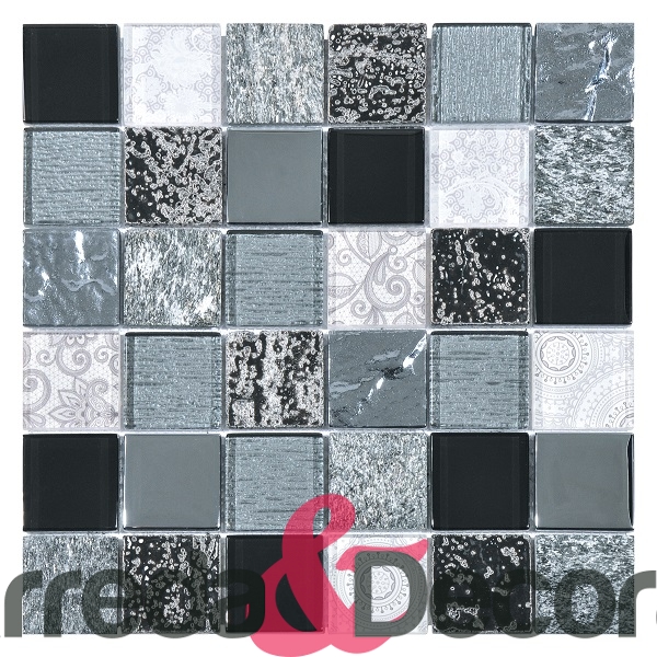 mosaico grigio nero rettangolare 1